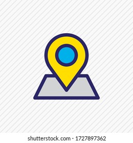 Vector Illustration Of Pinpoint Icon Colored Line. Beautiful Community Element Also Can Be Used As Location Icon Element.