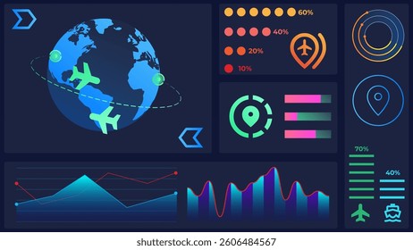 Vector illustration. Pinpointed urban maps and digital routes represent investment navigation and logistics through smart capital systems. Concept of business, stock market, investment, economy.