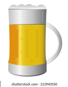 Vector Illustration - pint of beer with foam