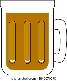 Vector illustration of pint of beer icon isolated on white background. Label, logo, design element.