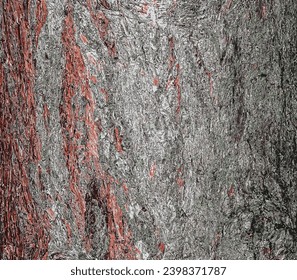 Vector illustration of Pinus bark close-up. The texture of the trunk of Pinus sylvestris L. Background from living wood. Forest nature skin.
