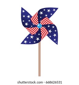 vector illustration of pinwheel with american symbolics. EPS