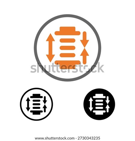 Vector illustration of a pipe compensator expansion joint icon. Symbol for industrial piping systems, plumbing, thermal expansion, vibration, and pressure control