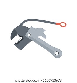 Vector illustration of a plumber’s pipe cutter tool isolated on white background, professional and durable plumbing instrument for pipe cutting, repair, maintenance, construction work, handyman use