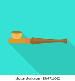 Vector illustration of pipe and marijuana logo. Graphic of pipe and tool stock vector illustration.
