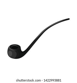 Vector illustration of pipe and retro symbol. Collection of pipe and addiction stock vector illustration.