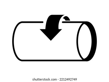 vector illustration of pipe rolling icon on white background