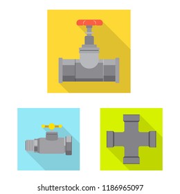 Vector illustration of pipe and tube icon. Set of pipe and pipeline stock vector illustration.