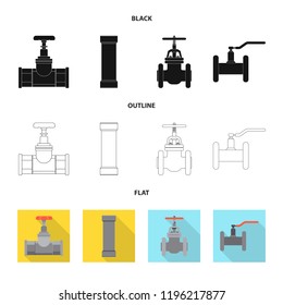 Vector illustration of pipe and tube icon. Set of pipe and pipeline stock vector illustration.