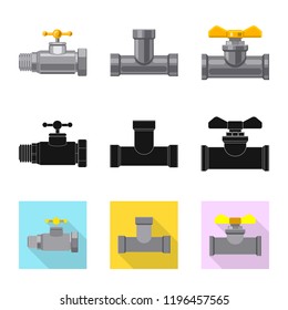 Vector illustration of pipe and tube icon. Set of pipe and pipeline stock symbol for web.