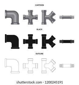 Vector illustration of pipe and tube icon. Set of pipe and pipeline stock vector illustration.