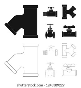 Vector illustration of pipe and tube icon. Set of pipe and pipeline stock symbol for web.