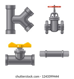 Vector illustration of pipe and tube icon. Collection of pipe and pipeline vector icon for stock.