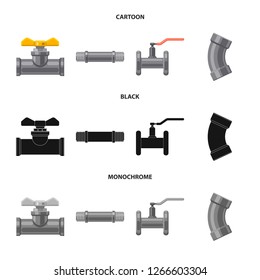 Vector illustration of pipe and tube icon. Set of pipe and pipeline stock vector illustration.