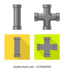 Vector illustration of pipe and tube logo. Collection of pipe and pipeline stock vector illustration.