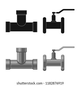 Vector illustration of pipe and tube logo. Set of pipe and pipeline vector icon for stock.