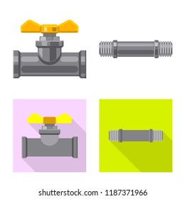 Vector illustration of pipe and tube logo. Collection of pipe and pipeline stock vector illustration.