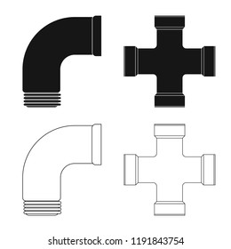Vector illustration of pipe and tube logo. Set of pipe and pipeline vector icon for stock.