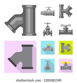 Vector illustration of pipe and tube logo. Set of pipe and pipeline vector icon for stock.