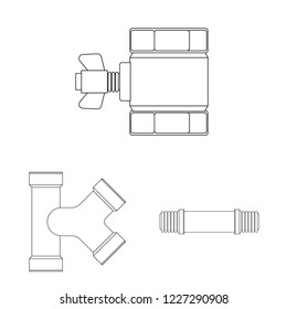Vector illustration of pipe and tube logo. Collection of pipe and pipeline vector icon for stock.