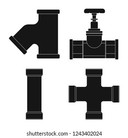 Vector illustration of pipe and tube logo. Set of pipe and pipeline stock vector illustration.