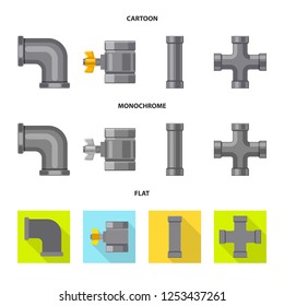 Vector illustration of pipe and tube logo. Set of pipe and pipeline stock vector illustration.