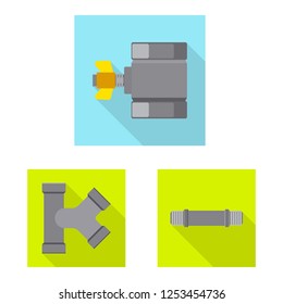 Vector illustration of pipe and tube logo. Collection of pipe and pipeline vector icon for stock.