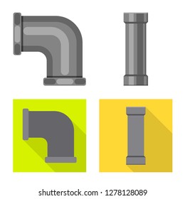 Vector illustration of pipe and tube logo. Set of pipe and pipeline stock vector illustration.