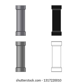 Vector illustration of pipe and tube logo. Collection of pipe and pipeline stock symbol for web.