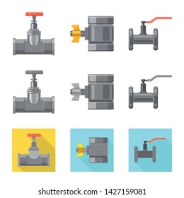 Vector illustration of pipe and tube logo. Set of pipe and pipeline stock vector illustration.