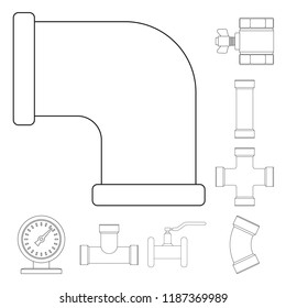 Vector illustration of pipe and tube sign. Collection of pipe and pipeline stock symbol for web.