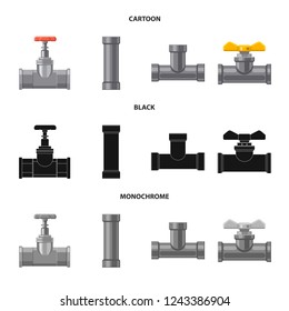 Vector illustration of pipe and tube sign. Collection of pipe and pipeline vector icon for stock.
