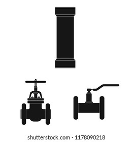 Vector illustration of pipe and tube symbol. Collection of pipe and pipeline vector icon for stock.