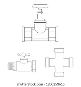 Vector illustration of pipe and tube symbol. Collection of pipe and pipeline stock vector illustration.