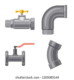 Vector illustration of pipe and tube symbol. Collection of pipe and pipeline vector icon for stock.