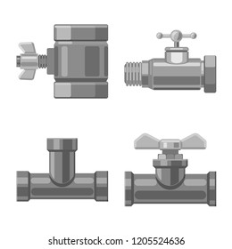 Vector illustration of pipe and tube symbol. Collection of pipe and pipeline stock vector illustration.