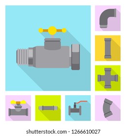 Vector illustration of pipe and tube symbol. Set of pipe and pipeline stock vector illustration.