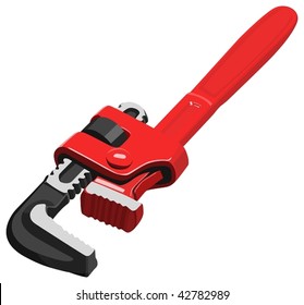 Vector illustration of a pipe wrench