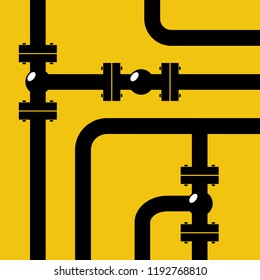 Vector illustration of a pipeline isolated on yellow