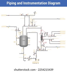 Vector Illustration for Piping and Instrumentation Diagram