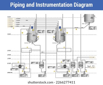 Vector Illustration for Piping and Instrumentation Diagram