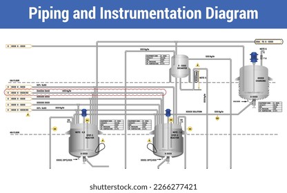 Vector Illustration for Piping and Instrumentation Diagram