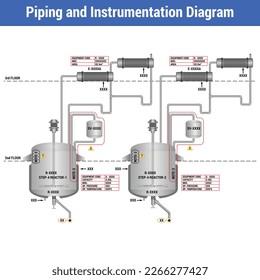 Vector Illustration for Piping and Instrumentation Diagram