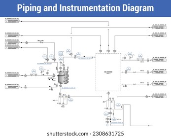 Vector Illustration for Piping and Instrumentation Diagram