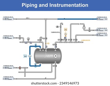 Vector Illustration for Piping and Instrumentation Diagram