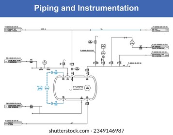 Vector Illustration for Piping and Instrumentation Diagram