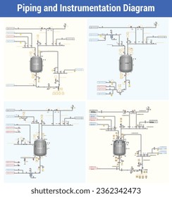 Vector Illustration for Piping and Instrumentation Diagram