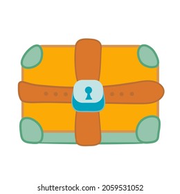 Vector illustration pirate chest. Flat and cartoon style.