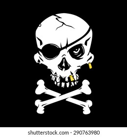 A vector illustration of a pirate crossbones symbol.
Pirate Skull with Eye patch icon illustration.
Evil Pirate icon.