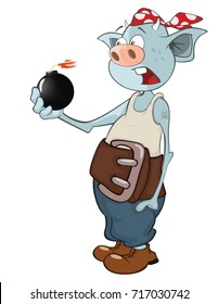 Vector Illustration of the Pirate Devil. Cartoon Character 